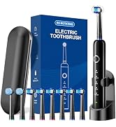 MCUDKIK Electric Toothbrush for Adults, 8 Brush Heads (2 Types) &amp; Travel Case, 5 Cleaning Modes R...