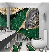 beifivcl 4Pcs Marble Shower Curtain Sets, Bathroom Decor Sets, Luxury Shower Curtain with 12 Hook...