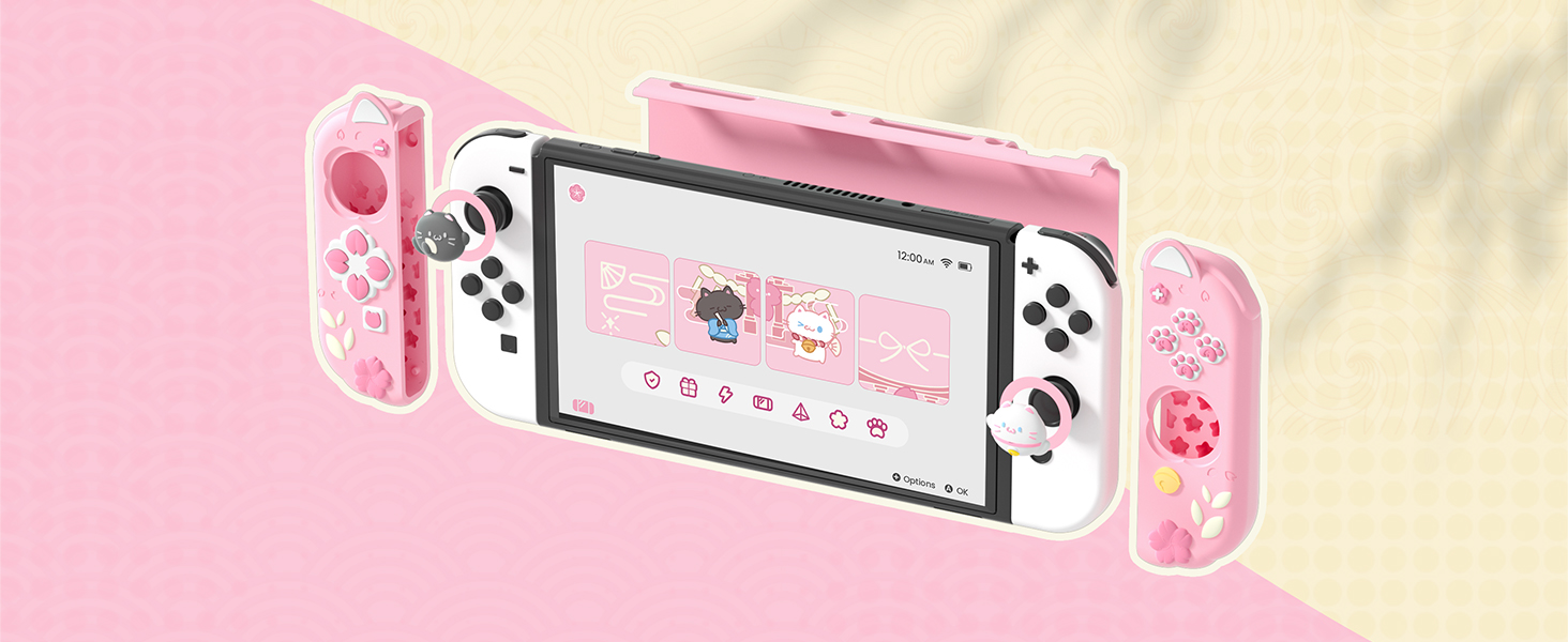 PlayVital Protective Case for Nintendo Switch OLED with Extra Stand