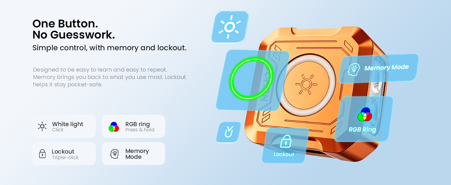 One button, simple control, with memory and lockout
