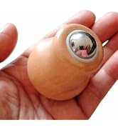 KINTEGOOD Stainless Steel Facial Massage Roller with Beech Wood Handle, 360-Degree Rotating Ice B...