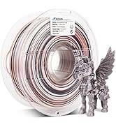 AMOLEN Silk PLA 3D Printer Filament, Shiny Multicolor Rainbow PLA Filament 1.75mm, Fast Color Cha...
