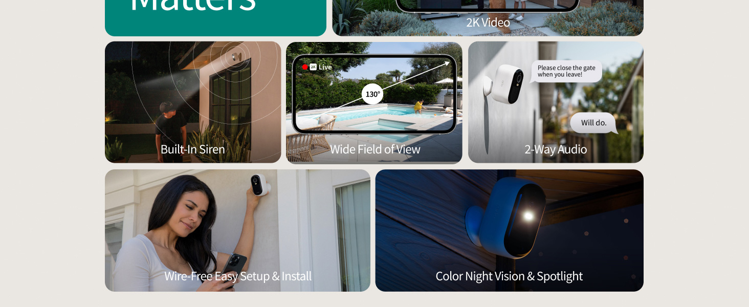 Arlo Essential Battery Security Camera 2K