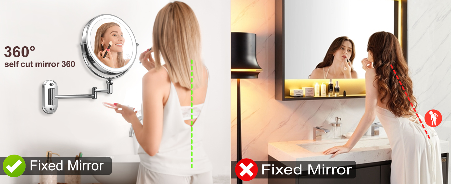 Wall Mounted Lighted Makeup Mirror