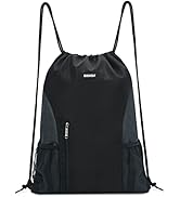 WANDF Drawstring Backpack Sports Gym Sackpack with Mesh Pockets Water Resistant String Bag for Wo...