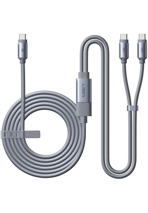 LISEN 140W Max Dual USB C to USB C Cable,USB C Splitter 1 in 2 Out Charging | USB C Multi Chargin...
