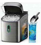 Silonn Nugget Ice Maker Countertop-Soft Chewable Pebble Ice Machine with One-Click Operation &amp; Se...