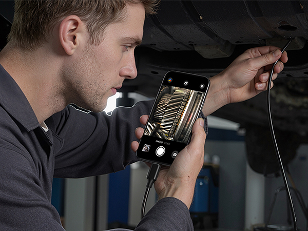 DEPSTECH Endoscope Camera with Ligh Dual Lens Inspection Borescope for iPhone &amp;amp;amp; Android