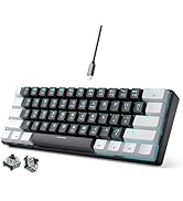 abucow Gaming Keyboard Minimalist Portable Wired Ultra-Compact Mini Imitation 61 Keys RGB Backlit...
