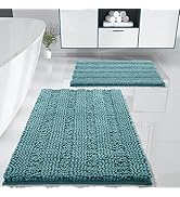 Yimobra Washable Bathroom Rugs Sets 2 Piece, Non Slip Quick Dry Absorbent Bath Mat Set, Chenille ...