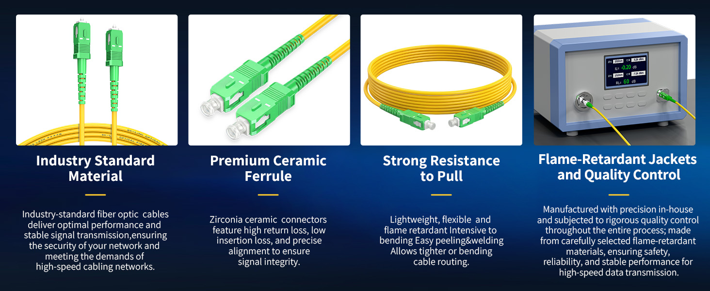 sc to sc fiber patch cable single mode simplex 10gb gigabit