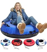ZEALFEEL Snow Tube, 45''/48'' Rubber Snow Tubes with Commercial Grade Canvas Cover for Kids &amp; Adu...