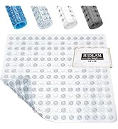 HITSLAM Shower Mat Anti Slip, Square Bath Mat for Tub Non Slip with Suction Cups and Drain Holes,...