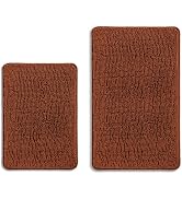 PureSwan Rust Bathroom Rugs Sets 2 Piece – Absorbent and Washable Bath Mat, Non-Slip, Thick Soft ...