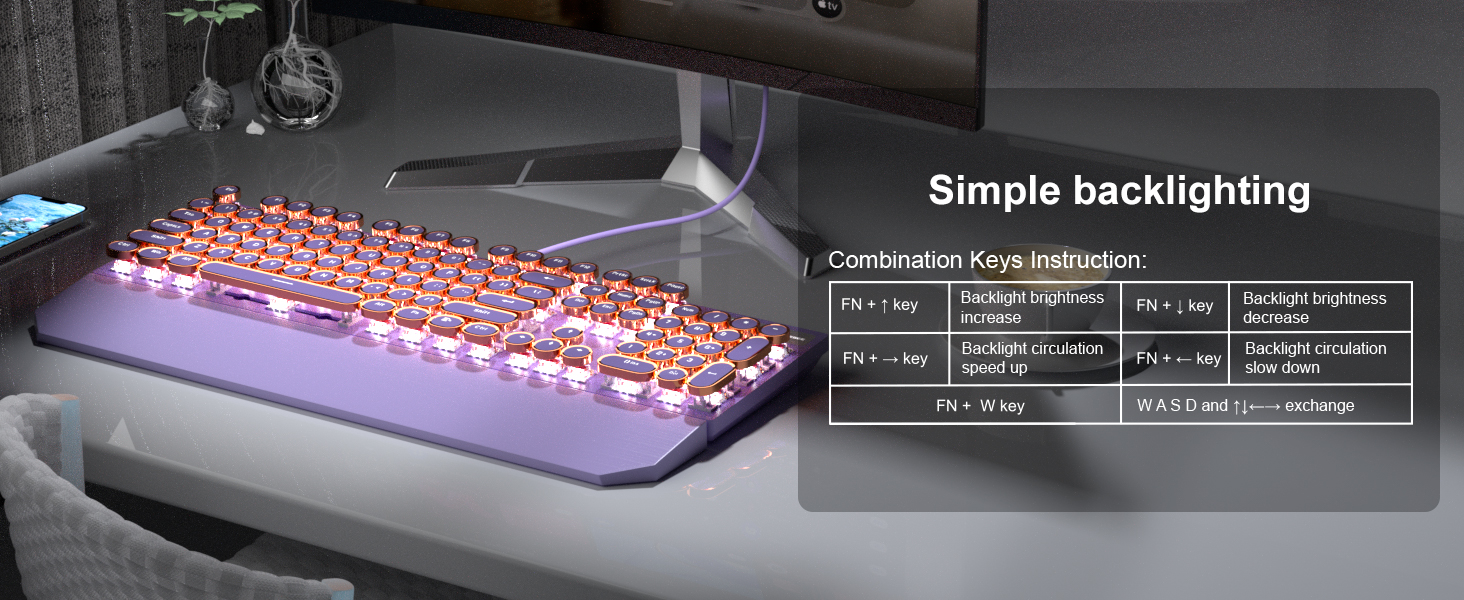 Typewriter Style Mechanical Gaming Keyboard