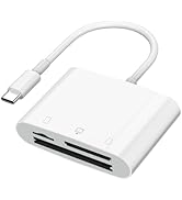 SD Card Reader USB C for iPhone 15/Android Phone/iPad/Mac/Laptop, Three Card Slot Micro SD Card R...