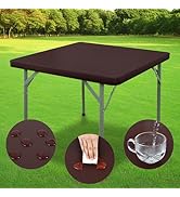 Nacuci PU Waterproof and Oilproof Fitted Tablecloth Elastic Stretch Table Cover, Wipeable Square ...