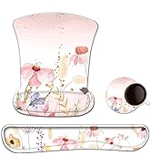 AIMSA Keyboard Wrist Rest and Mouse Pad with Wrist Support Set, Memory Foam Ergonomic Non-Slip Ru...