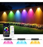 ZAIYW Outdoor Fence Lights 50ft 8 Pack, Smart RGB Build in Chip Color Changing Deck Lights with T...