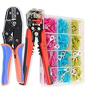 HKS Crimping Tool for Heat Shrink Connectors with 3 in 1 Stripper &amp; 260PCS Marine Grade Heat Shri...