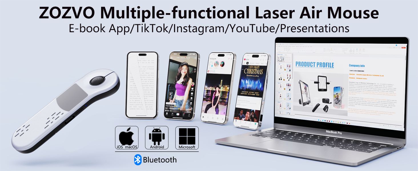 ZOZVO Multiple-functional Laser Air Mouse