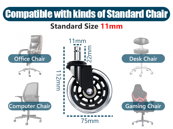 Office Chair Wheels Heavy Duty Replacement