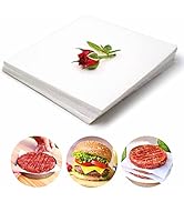 Meykers Patty Papers for 4.5” Burger Press Hamburger Maker | 300 pcs Square | Non-Stick Heat Resi...