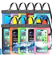 10 Pack Multicolor Universal Waterproof Phone Pouch, Large Phone Waterproof Case Dry Bag (Protect...