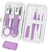 Aceoce Manicure Set Women's Nail Clipper Set Nail Kit with Travel Case - Purple, Stainless Steel,...