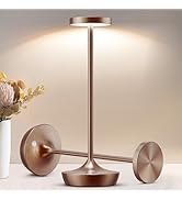 2 Pack LED Cordless Table Lamp Rechargeable,Outdoor Battery Operated Desk Lamp Touch 3 Color Dimm...
