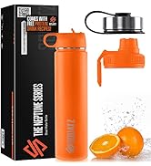 SQUATZ 24 Oz Neptune Series Steel Water Bottle, Stainless Double Wall Vacuum Insulated Flask with...