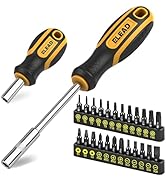 26-Piece Magnetic Security Torx Screwdriver Bit Set - 1/4 inch Magnetic Bit Driver, T5-T40, Ergon...