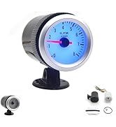Shkalacar RPM Tachometer Gauge, Car Digital Meter 0-8000RPM with Blue Backlight for 1-8 Cylinder ...