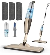 Mops for Floor Cleaning, 50 inch Spray Mop with 400ml Refillable Bottle and 2 Replacement Pads Dr...