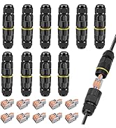 Linkstyle 10-Pack Junction Box 3 Pin Electrical Cable Connectors, IP68 Waterproof Outdoor 3 Way 4...