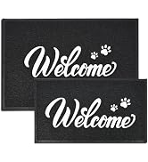 T.HENV Door Mat Welcome, Outdoor/Indoor Heavy Duty Non Slip Doormat for Front Door Entance, Outsi...