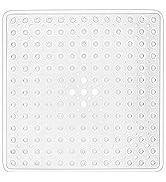 YINENN Shower Mat Square Bathroom Mats 21 x 21 inches with Suction Cups and Drain Holes, Non Slip...