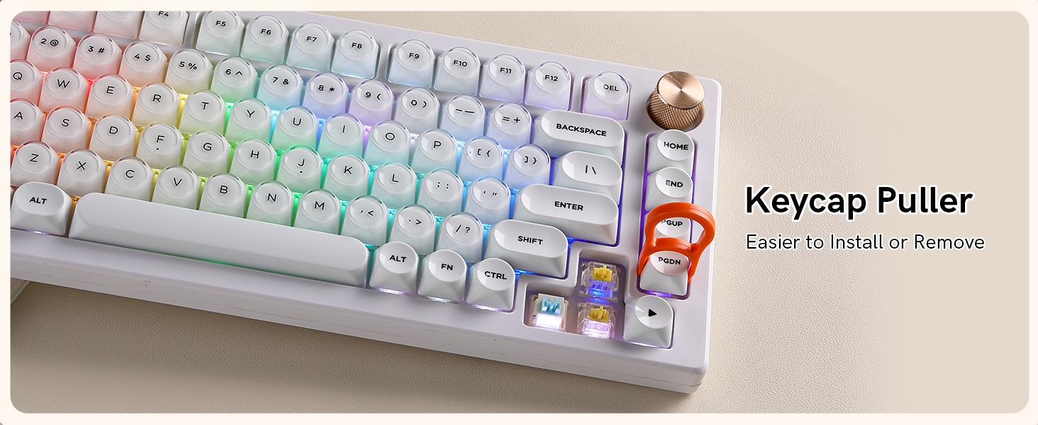 A keycap puller is included, making installation easy