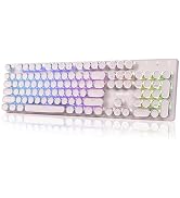 Redragon K710 Wireless Typewriter Mechanical Gaming Keyboard, Bluetooth/2.4Ghz/Wired, RGB Led Bac...