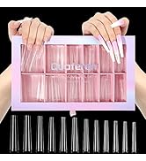 Quaferen 504Pcs Clear Coffin Nail Tips for Acrylic Nails Professional, XXXL Extra Long No C Curve...