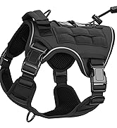 Heavy-Duty Tactical Dog Harness for Large Dogs, No Pull Adjustable Reflective Pet Vest with Molle...