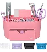 Pink Desk Organizer Acrylic for Office Supplies and Desk Accessories Pen Holder Pink Office Organ...