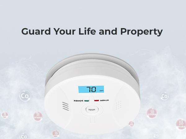 Smoke and Carbon Monoxide Detector, Combination Smoke Alarm and Carbon Monoxide Detector Battery 