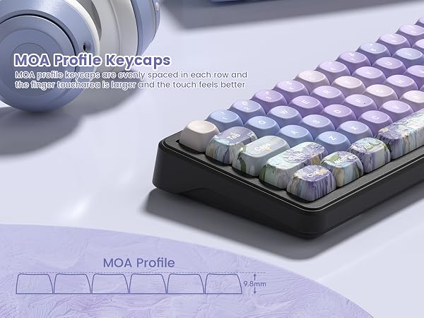 PBT Keyboard keycaps Set,Purple moa keycaps,Violet Theme Dye Sub custom Keycaps,Japanese Cute keycap