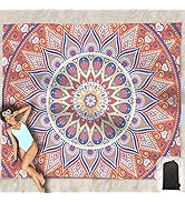 Hiwoss Beach Blanket Waterproof Sandproof Oversized 95”x 80”,Sand Free Beach Mat with Corner Pock...