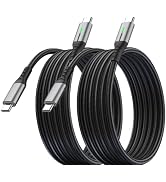 240W PD USB C to USB C Fast Charging Cable 2-Pack 10ft for iPhone 17/16/15 | Braided Nylon, Black...