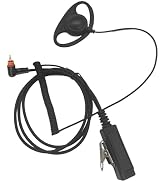 HELETUL Walkie Talkie Ear Piece D Shape D-Ring Loop Shaped Earpiece Surveillance Headset Headphon...