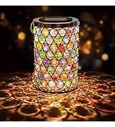 Solar Lanterns Outdoor – Mosaic Crystal &amp; Hummingbird Hanging Solar Lights, IP65 Waterproof Solar...