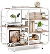 Giantex Bookshelf, 5-Tier Industrial Bookcase, Book Shelf Storage Organizer with Metal Frame, Fre...