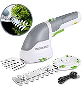 WORKPRO Cordless Grass Shear &amp; Shrubbery Trimmer - 2 in 1 Handheld Hedge Trimmer Electric Grass T...